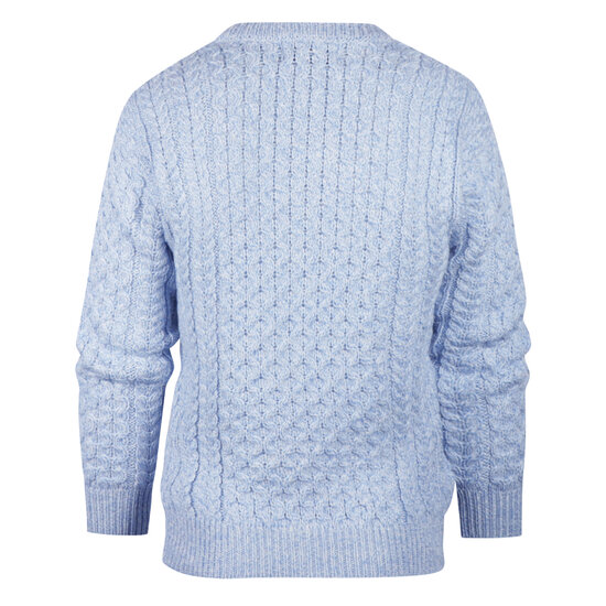 Aran Crafts (Unisex) Merinowollen Kabeltrui Kildare Ice Blue