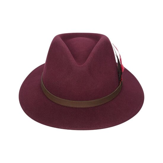 Walker en Hawkes Howick Wool Felt Hat Burgundy