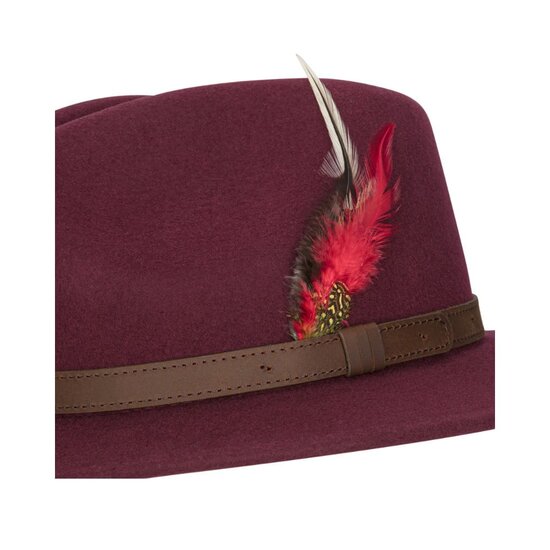 Walker en Hawkes Howick Wool Felt Hat Burgundy