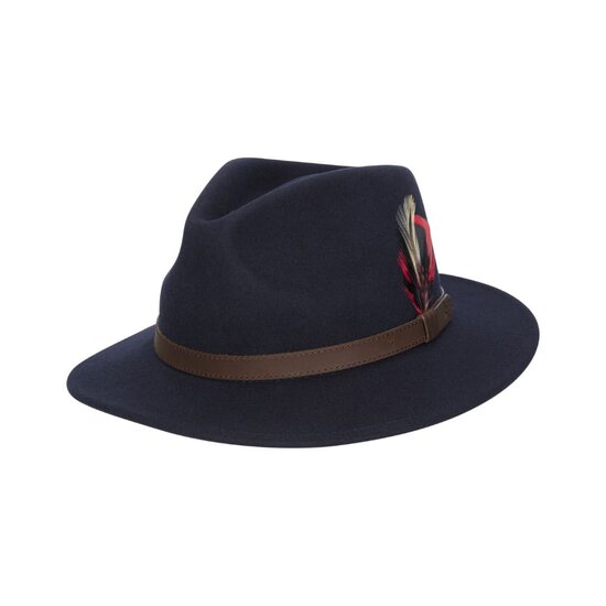 Walker en Hawkes Howick Wool Felt Hat Navy