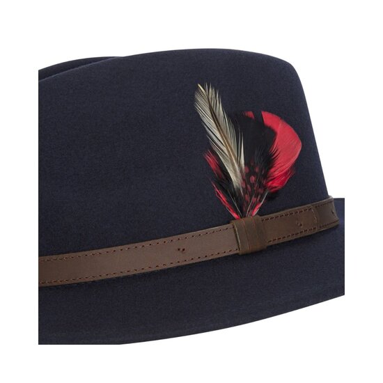 Walker en Hawkes Howick Wool Felt Hat Navy