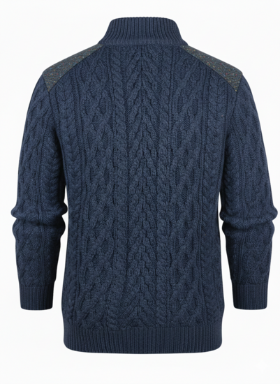 Aran Crafts Merinowollen trui Curracloe Navy