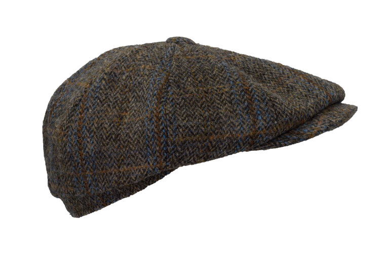 Walker en Hawkes Harris Tweed 8-Panel Thomas Baker Boy Cap Clinton Brown