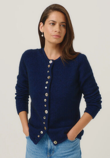 MerinoMink wollen vest Shell Cardigan - Zephyr