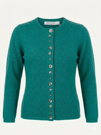 MerinoMink wollen vest Shell Cardigan - Glacier