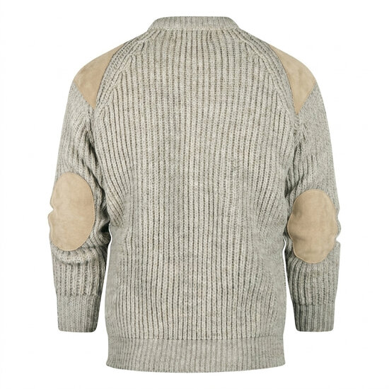 Highland Club Wollen Swaledale Trui Light Grey Welsh Licht Leer