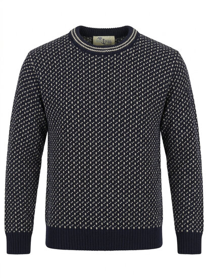 Wollen (Uniseks) trui Dover Navy Ecru