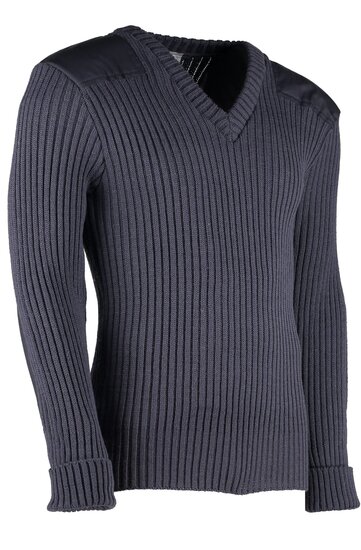 Wollen Leger Trui York V-Hals Navy
