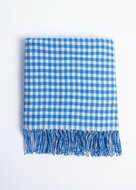 Foxford Lamswollen Babydeken Cornish Blue Gingham 