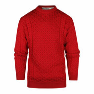 Aran Crafts (Unisex) Merinowollen Kabeltrui Kildare Cherry 