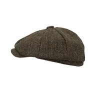 Walker en Hawkes Harris Tweed 8-Panel Thomas Baker Boy Cap Charcoal