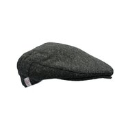 Walker en Hawkes Harris Tweed Oakmoor Flat Cap Gun Metal