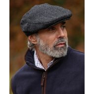Walker en Hawkes Harris Tweed Oakmoor Flat Cap Gun Metal