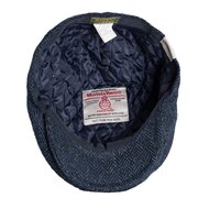 Walker en Hawkes Harris Tweed Oakmoor Flat Cap Midnight Blue