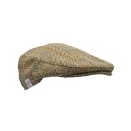 Walker en Hawkes Harris Tweed Oakmoor Flat Cap White Sand