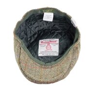 Walker en Hawkes Harris Tweed Oakmoor Flat Cap White Sand
