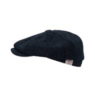 Walker en Hawkes Harris Tweed 8-Panel Thomas Baker Boy Cap Midnight Blue