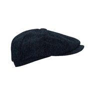 Walker en Hawkes Harris Tweed 8-Panel Thomas Baker Boy Cap Midnight Blue