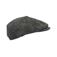 Walker en Hawkes Harris Tweed 8-Panel Thomas Baker Boy Cap Steel Grey