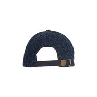 Walker en Hawkes Harris Tweed Brungton Baseball Cap Leren Klep Midnight Blue