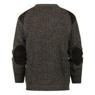 Highland Club Wollen Swaledale Trui Dark Grey Welsh Donker Leer