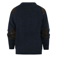 Highland Club Wollen Swaledale Trui Navy Donker Leer