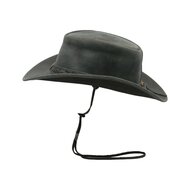 Walker en Hawkes Leather Outback Antique Explorer Hat Black