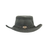 Walker en Hawkes Leather Outback Antique Explorer Hat Black