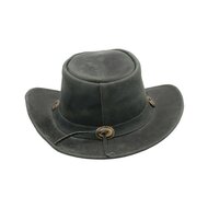 Walker en Hawkes Leather Outback Antique Explorer Hat Black