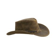 Walker en Hawkes Leather Outback Antique Explorer Hat Light Brown