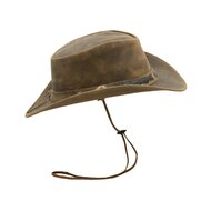 Walker en Hawkes Leather Outback Antique Explorer Hat Light Brown