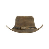 Walker en Hawkes Leather Outback Antique Explorer Hat Light Brown