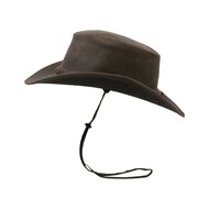 Walker en Hawkes Leather Outback Antique Explorer Hat Dark Brown