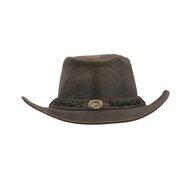 Walker en Hawkes Leather Outback Antique Explorer Hat Dark Brown