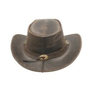 Walker en Hawkes Leather Outback Antique Explorer Hat Dark Brown