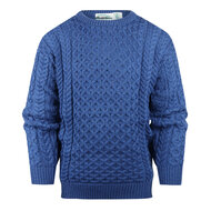 Aran Crafts (Unisex) Merinowollen Kabeltrui Kildare Denim