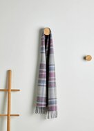 Foxford Lamswollen Sjaal Damask Grey Tartan