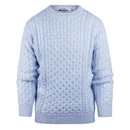 Aran Crafts (Unisex) Merinowollen Kabeltrui Kildare Ice Blue