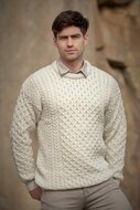 Aran Crafts (Unisex) Merinowollen Kabeltrui Kildare Natural