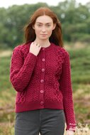 Aran Crafts Merinowollen Vest Tramore Fuchsia