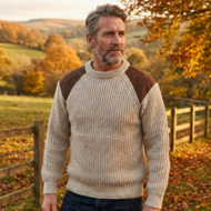 Wollen Swaledale trui Light Grey Welsh