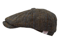 Walker en Hawkes Harris Tweed 8-Panel Thomas Baker Boy Cap Clinton Brown