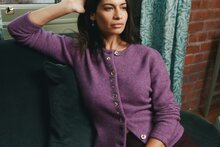 MerinoMink wollen vest Shell Cardigan - Lilac