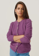 MerinoMink wollen vest Shell Cardigan - Lilac