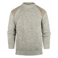 Highland Club Wollen Swaledale Trui Light Grey Welsh Licht Leer