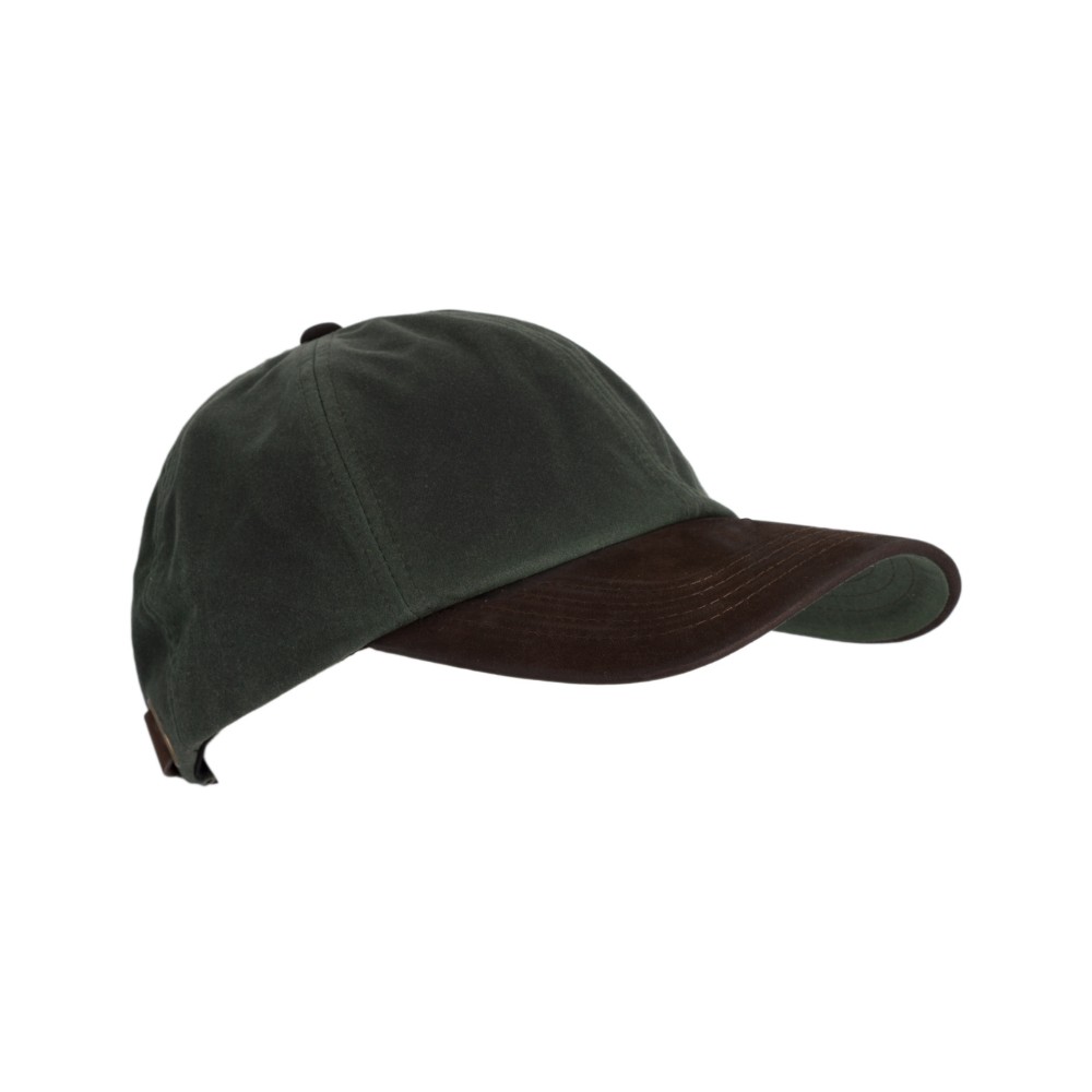 Walker en Hawkes Stallington Wax Baseball Cap Leren Klep Olive