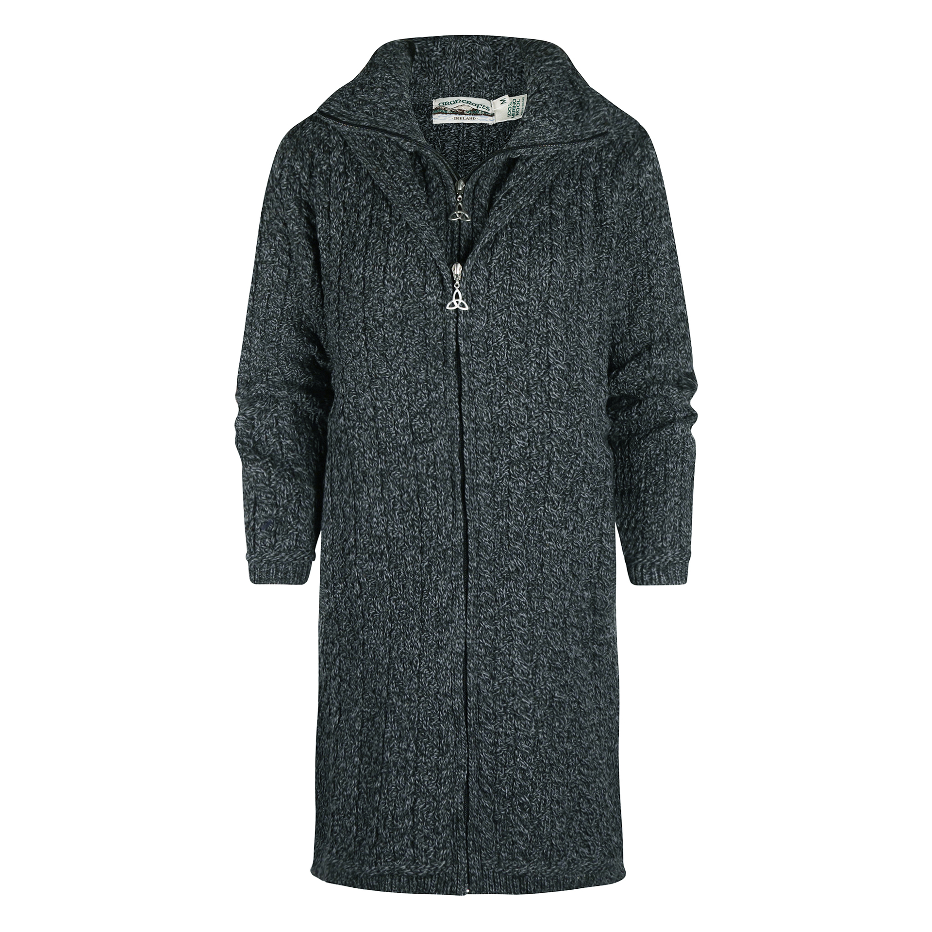Aran Crafts Merinowollen Vest Bundoran Charcoal Marl