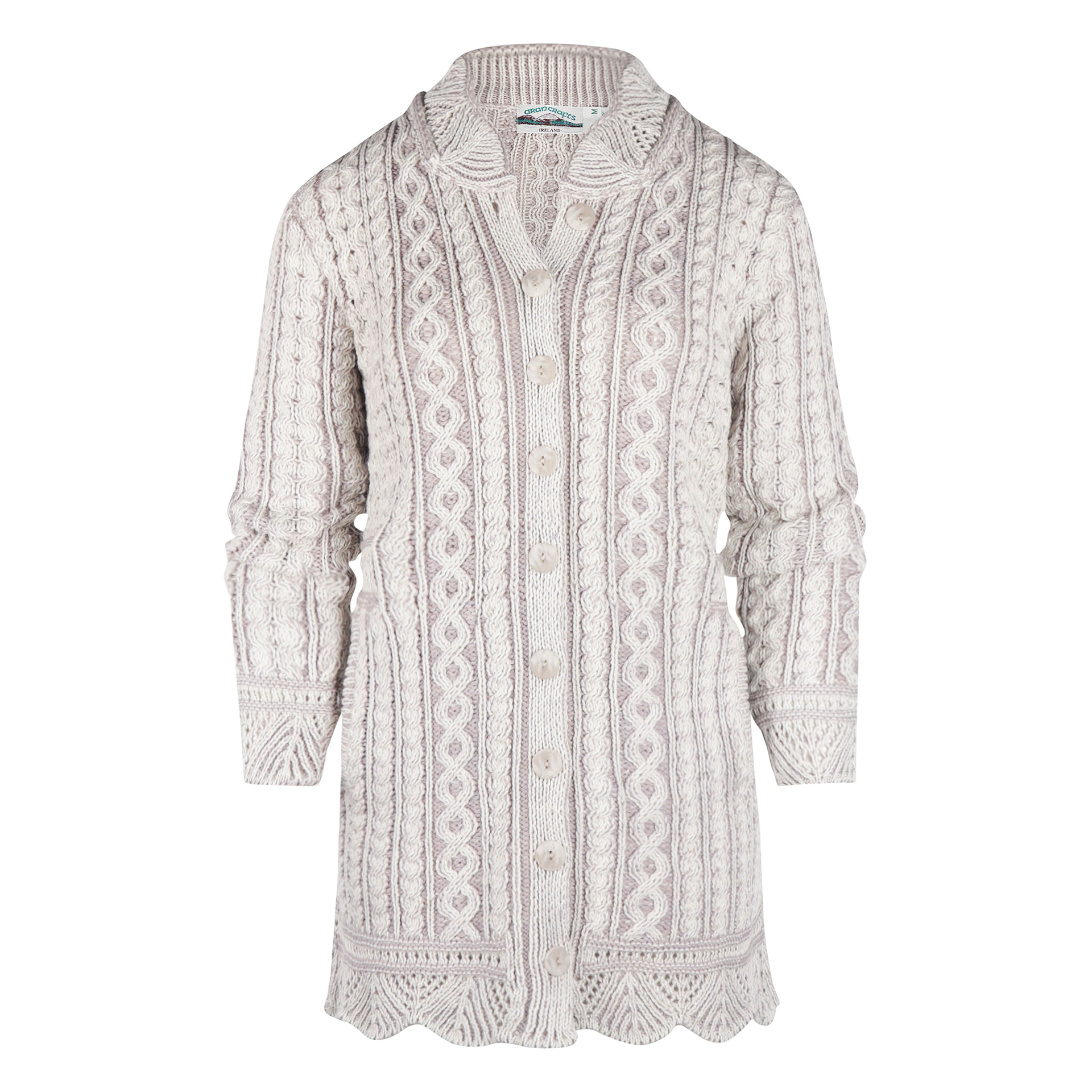 Aran Crafts Wollen Vest Fermanach Stone Mix