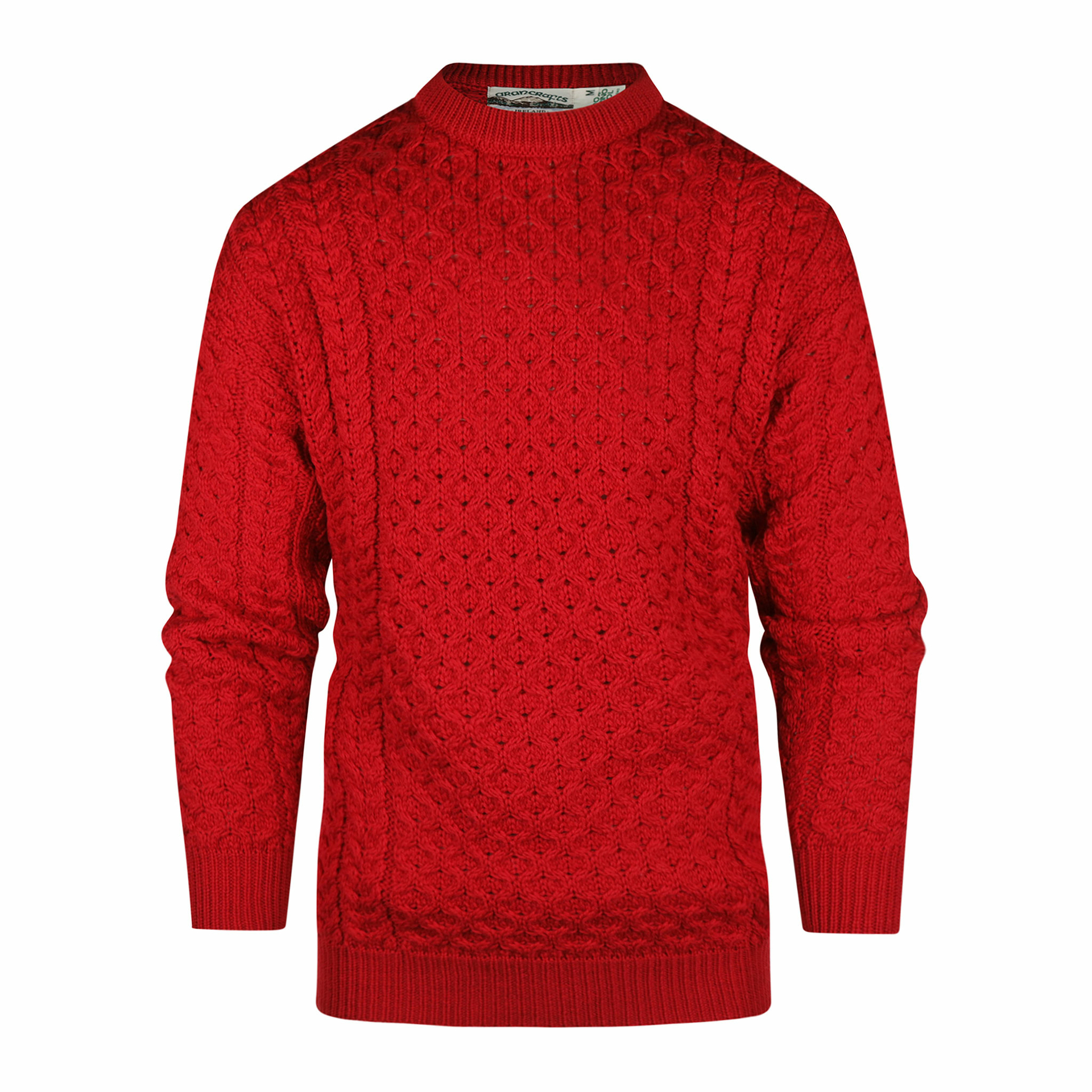 Aran Crafts (Unisex) Merinowollen Kabeltrui Kildare Cherry 