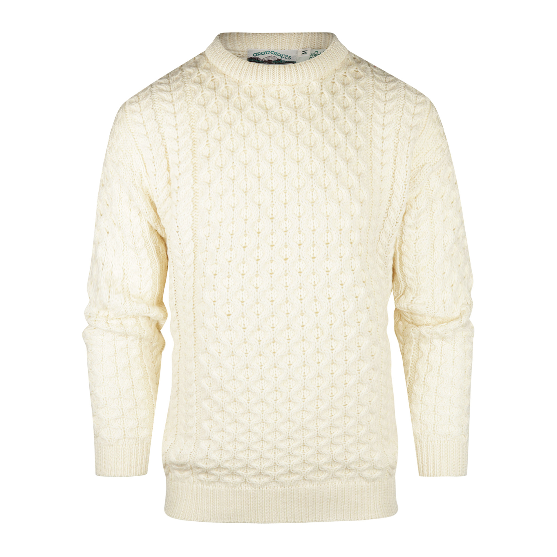 Aran Crafts (Unisex) Merinowollen Kabeltrui Kildare Natural
